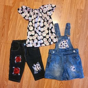 3 piece girl Baseball outfit